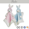 Custom cute plush Bunny baby doudou comfort blanket toy
